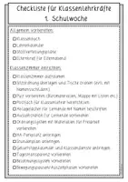 Vorschau - Anderer Materialtyp - Erste Schulwoche - Checkliste für Klassenlehrkräfte - Seite 1