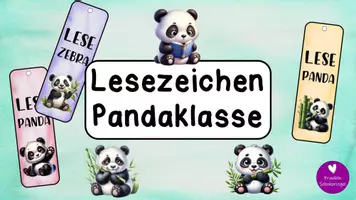 Vorschau - Mal- und Bastelvorlagen - Lesezeichen für deine Pandaklasse - Deckblatt