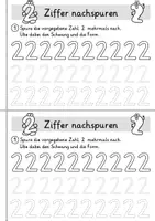 Vorschau - Arbeitsblätter - Zahl 2 als Miniheft - Für den Ziffernschreibkurs - Seite 3