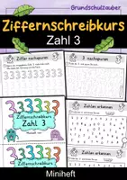 Vorschau - Arbeitsblätter - Zahl 3 als Miniheft - Für den Ziffernschreibkurs - Deckblatt