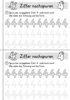 Vorschau - Mal- und Bastelvorlagen - Zahl 4 als Miniheft - Für den Ziffernschreibkurs - Seite 3