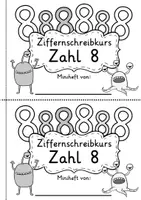 Vorschau - Arbeitsblätter - Zahl 8 als Miniheft - Für den Ziffernschreibkurs - Seite 2