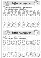 Vorschau - Arbeitsblätter - Zahl 8 als Miniheft - Für den Ziffernschreibkurs - Seite 3