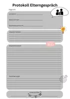 Vorschau - Anderer Materialtyp - Protokoll Elterngespräch - Auch für die Akte - Seite 1