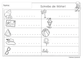 Vorschau - Arbeitsblätter - Sommer - Wörter finden und schreiben - Seite 3