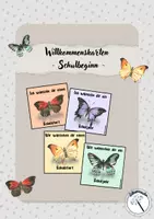 Vorschau - Anderer Materialtyp - Begrüßungs-/Willkommenskarten - neues Schuljahr 🦋 - Deckblatt