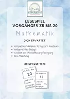 Vorschau - Spiele - Lesespiel, Vorgänger ZR bis 20, Mathematik, Wiederholung - Deckblatt