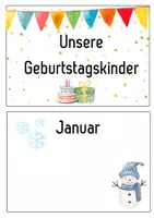 Vorschau - Mal- und Bastelvorlagen - Geburtstagskalender für die Klasse I Classroom-Management - Deckblatt