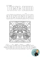 Vorschau - Mal- und Bastelvorlagen - Ausmalbild Schildkröte - Deckblatt
