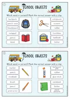 anteprima - Flashcard - School objects: Clipcard (Inglese) - Pagina 1