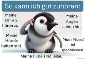 Vorschau - Poster - So kann ich gut zuhören - Wandplakat / Klassenregel - Seite 1