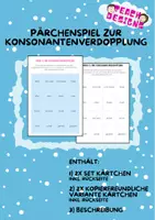 Vorschau - Spiele - Pärchenspiel (Merk es dir!) zur Konsonantenverdoppelung - Deckblatt