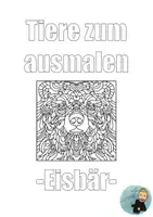 Vorschau - Mal- und Bastelvorlagen - Ausmalbild Eisbär - Deckblatt