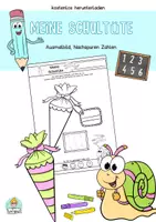 Vorschau - Arbeitsblätter - Ausmalbild Schultüte kostenlos zur Einschulung, erster Schultag - Deckblatt