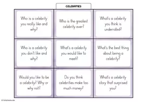 Vorschau - Aufgabenkarten - „Celebrities“ – 27 Conversation Cards / Stop and Swap - Seite 1