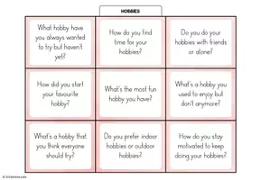 Vorschau - Aufgabenkarten - „Hobbies“ – 27 Conversation Cards / Stop and Swap - Seite 1