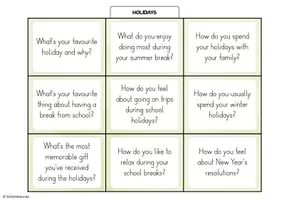 Vorschau - Aufgabenkarten - „Holidays“ – 27 Conversation Cards / Stop and Swap - Seite 1