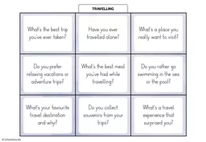 Vorschau - Aufgabenkarten - „Travelling“ – 27 Conversation Cards / Stop and Swap - Seite 1