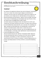 Vorschau - Arbeitsblätter - Arbeitsblatt Rechtschreibung "Sommer" (10 Fehler finden) #14 - Seite 1