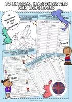 Vorschau - Arbeitsblätter - Countries, nationalities and languages - Deckblatt