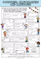 Vorschau - Arbeitsblätter - Countries, nationalities and languages - Seite 1