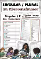 Vorschau - Arbeitsblätter - Singular / Plural "Im Klassenzimmer" DaZ / DaF / Deutsch - Deckblatt