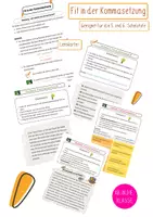 Vorschau - Arbeitsblätter - Fit in der Kommasetzung - Lernkartei - Deckblatt