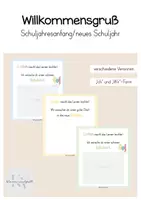 Vorschau - Mal- und Bastelvorlagen - Willkommensgruß zum Schulstart / Grußkärtchen für das neue Schuljahr - Deckblatt