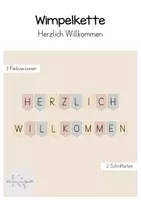 Vorschau - Anderer Materialtyp - Wimpelkette - Herzlich Willkommen - Deckblatt