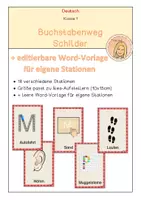 Vorschau - Stationenlernen - Buchstabenweg Stationenschilder / Stationskarten - Deckblatt