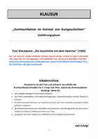 Vorschau - Unterrichtsreihen - Kurzgeschichten + Kommunikation (EF): Klausur: "Die Geschichte mit dem Hammer" - Seite 1
