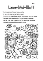 Vorschau - Arbeitsblätter - 10 Lese-Mal-Blätter: Einfache Lesetexte mit Ausmalbildern (1.Kl) - Seite 1