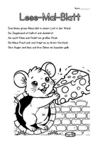 Vorschau - Arbeitsblätter - 10 Lese-Mal-Blätter: Einfache Lesetexte mit Ausmalbildern (1.Kl) - Seite 2