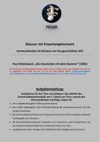 Vorschau - Unterrichtsreihen - Kurzgeschichten + Kommunikation (EF): Klausur: "Die Geschichte mit dem Hammer" - Deckblatt