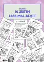 Vorschau - Arbeitsblätter - 10 Lese-Mal-Blätter: Einfache Lesetexte mit Ausmalbildern (1.Kl) - Deckblatt