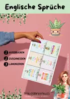 Vorschau - Mal- und Bastelvorlagen - Positivity English Quotes Kärtchen mit positiven Sprüchen - Seite 2