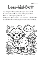 Vorschau - Arbeitsblätter - 10 weitere Lese-Mal-Blätter: Lesetexte & Ausmalbilder DAZ DAF / 1.Kl - Seite 1