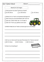 Vorschau - Arbeitsblätter - Quiz zur Traktor Reportage (mit Lösung) - Deckblatt