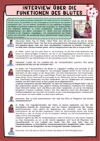 Vorschau - Arbeitsblätter - Blut -Funktion des Blutes ; Blutgruppensystem ; Blutgruppen und Rhesusfaktor mit Lösung (Klasse 8 9 10 11) - Deckblatt