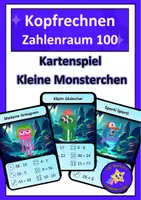Vorschau - Spiele - Kopfrechnen Zahlenraum 100 - Kartenspiel Monsterchen - Deckblatt