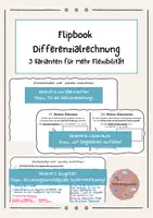 Vorschau - Arbeitsblätter - Flipbook Differenzialrechnung - Merkaufschriebe, Zusammenfassung - Deckblatt