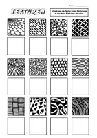 Vorschau - Arbeitsblätter - Arbeitsblatt „Texturen übertragen“ – Muster zeichnen und genau beobachten - Seite 1