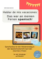 Vorschau - Poster - Hablar de mis vacaciones - Einstieg in Spanisch nach den Ferien - Deckblatt