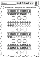 Vorschau - Arbeitsblätter - Subtraktion im Zahlenraum 20 | Subtrahieren | Mathe 1. Klasse - Seite 3