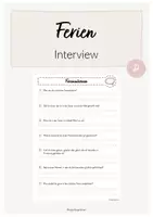 Vorschau - Arbeitsblätter - Ferieninterview - Deckblatt