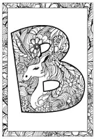 Vorschau - Mal- und Bastelvorlagen - Einhorn Buchstaben und Satzzeichen Zentangle-Ausmalbilder Set 1 - Seite 3