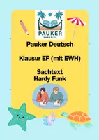 Vorschau - Prüfungsvorbereitung - Pauker Deutsch - Klausur EF mit EWH - Sachtext (Hardy Funk) - Deckblatt
