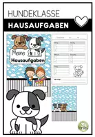 Vorschau - Arbeitsblätter - Hausaufgabenheft - Hausaufgaben - Hundeklasse - Hund - Deckblatt
