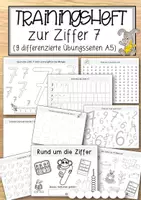 Vorschau - Anderer Materialtyp - Trainingsheft zur Ziffer 7 (9 differenzierte Übungsseiten A5) - Deckblatt