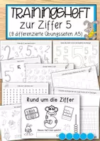 Vorschau - Anderer Materialtyp - Trainingsheft zur Ziffer 5 (9 differenzierte Übungsseiten A5) - Deckblatt